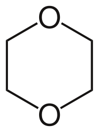 Chemical structure of dioxane