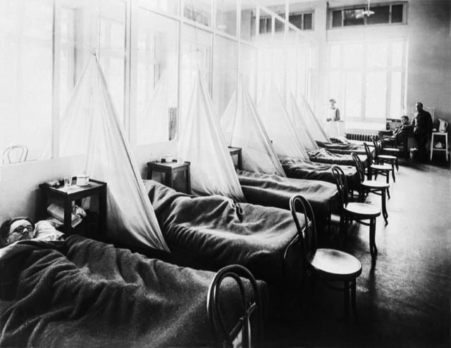 American Expeditionary Force victims of the Spanish flu at U.S. Army Camp Hospital no. 45 in Aix-les-Bains, France, in 1918