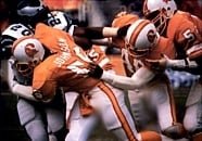 The Buccaneers stopping an Eagles rushing play during the 1979 NFC Divisional Playoff Game.